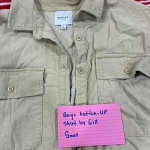 Gille Beige  tan women shirt size women small SkU17